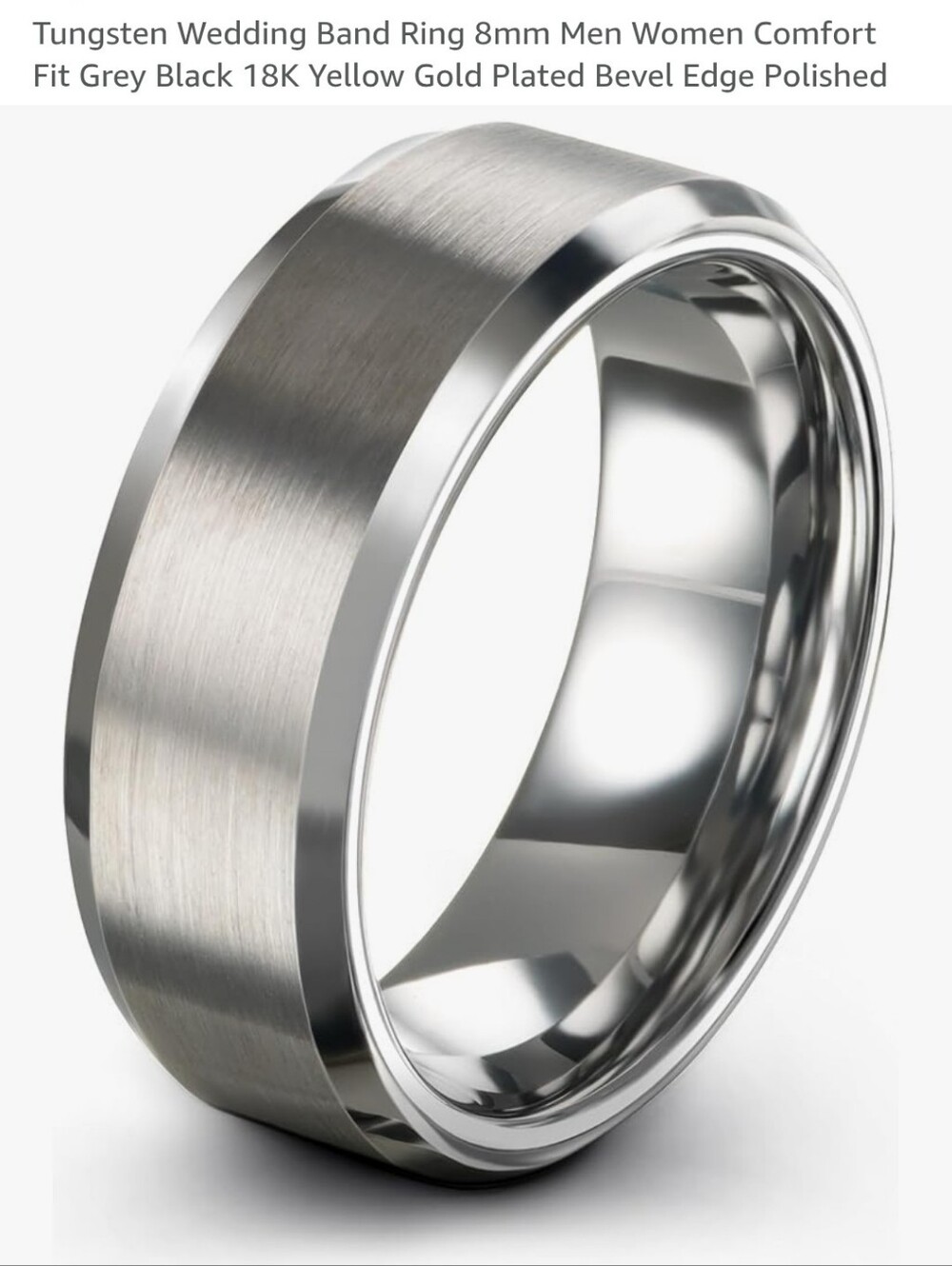Brushed Silver Tungsten Comfort-Fit Band